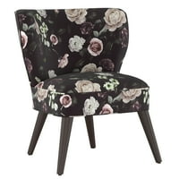Ívelt kar nélküli szék puha virágos bordóban