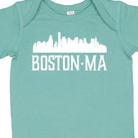 Inktastic Boston Massachusettsetts Skyline City Silhouette ajándék kisfiú vagy kislány Body