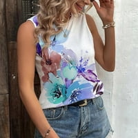 Jsezml Virágmintás Tartály felsők Női ujjatlan alkalmi laza grafikus pólók nyári divatos megy ki ingek