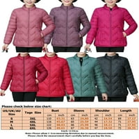 Női meleg állvány gallér kabát női könnyű felsőruházat zsebekkel kültéri Rugalmas mandzsetta Sima kabát Lila 4XL
