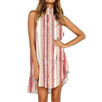 Pedort Női ruhák nyári ruha a vonal Swing ruhák alkalmi laza Maxi Bohém virágos ruha Rózsaszín, XL