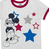 Mickey Mouse Boys Egyetlen Nyakkendő Festék Póló, 4-7