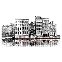 Mély Vörös Ragaszkodó Bélyegző-Amszterdam Vízfrontja