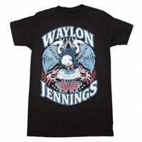 Kings Road Merch KRM-10065173-L Waylon Jennings magányos póló-fekete-Nagy