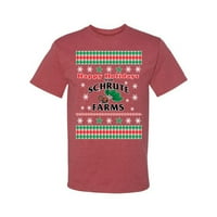 Vad Bobby Boldog Ünnepeket Schrute Farms csúnya karácsonyi férfi grafikus póló, Vintage Heather piros, 4x-nagy
